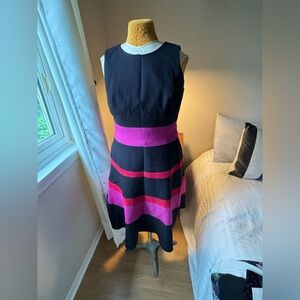 Anne Klein striped fit and flare dress